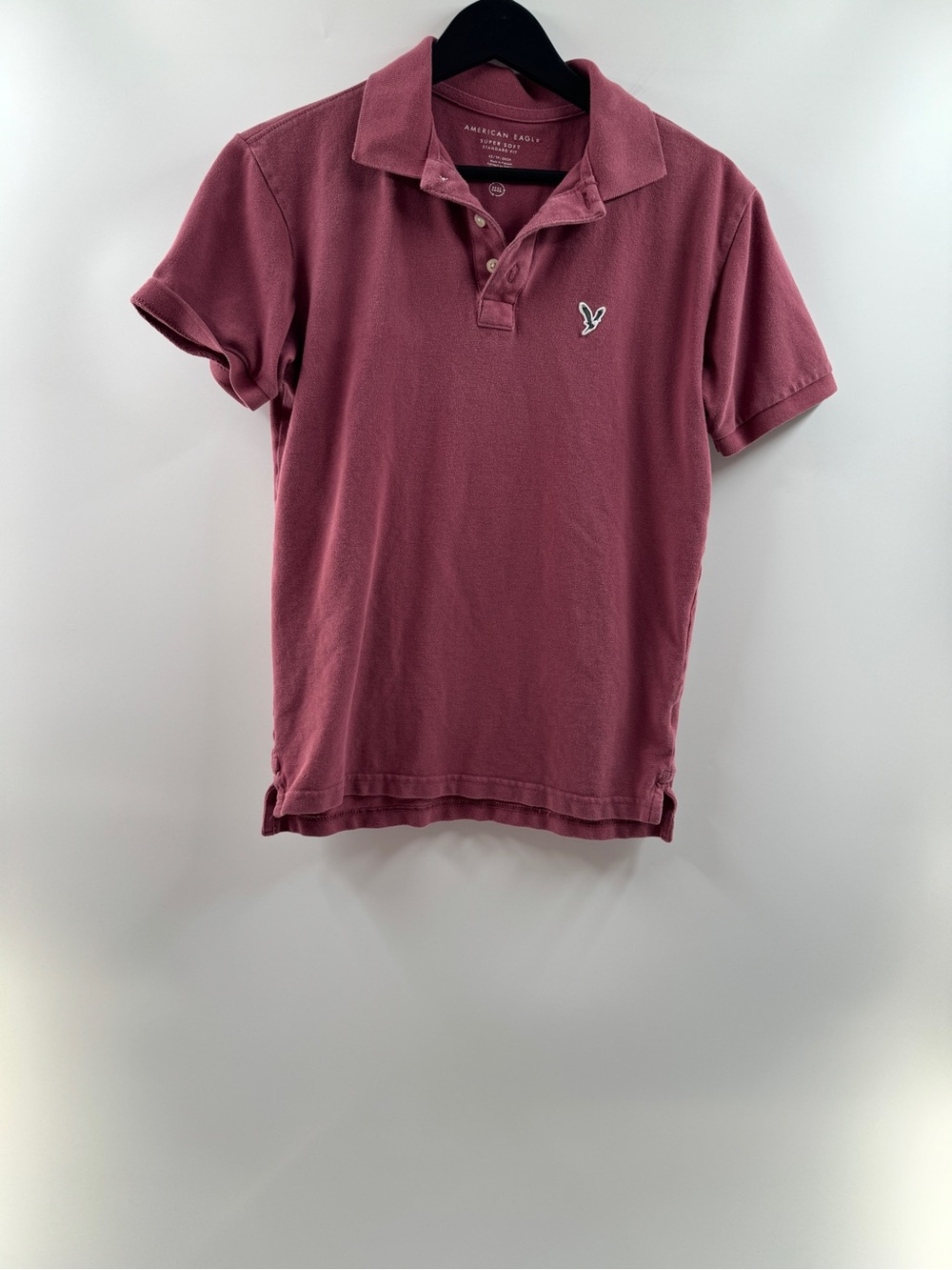 American Eagle Burgundy Super Soft Polo Shirt – Men’s XS